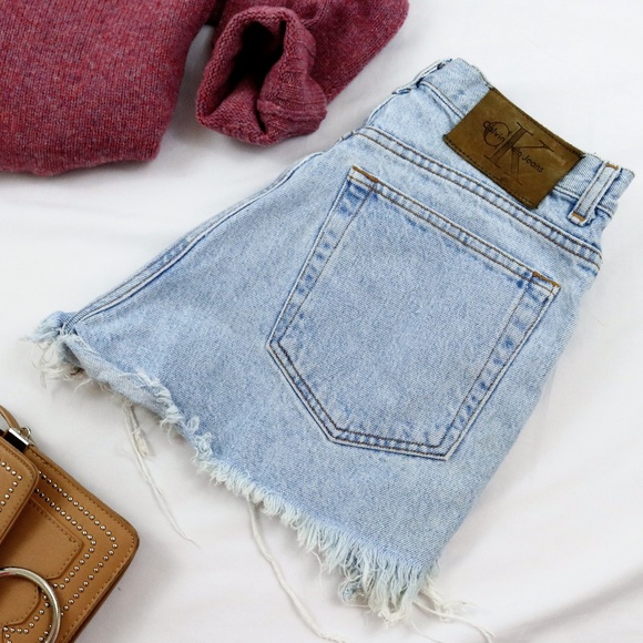 Calvin Klein Pants - Calvin Klein highrise distressed jean shorts-B7